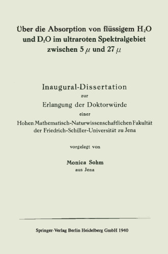 Über die Absorption von flüssigem H2O und D2O im ultraroten Spektralgebiet zwischen 5 µ und 27 µ