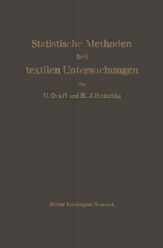 Statistische Methoden bei textilen Untersuchungen