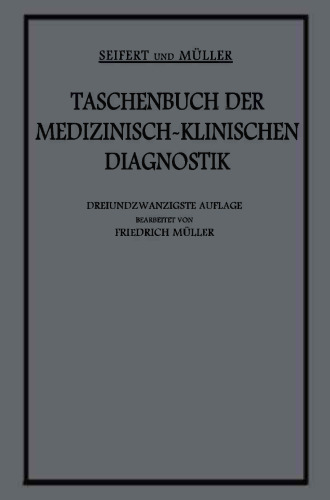 Taschenbuch der Medizinisch-Klinischen Diagnostik