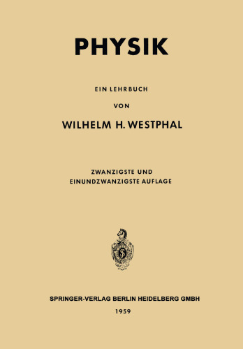 Physik: Ein Lehrbuch