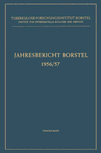 Jahresbericht Borstel: 1956/57