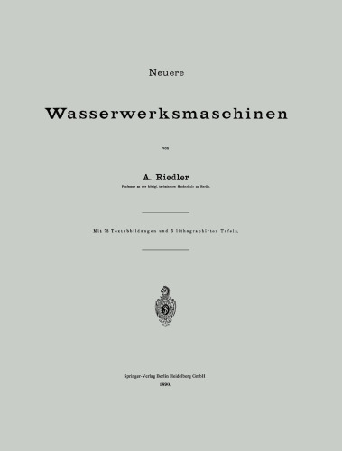 Neuere Wasserwerksmaschinen