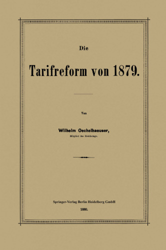 Die Tarifreform von 1879