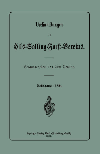 Verhandlungen des Hils-Solling-Forst-Vereins