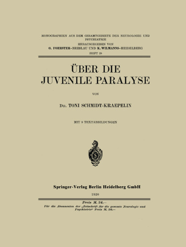 Über die Juvenile Paralyse