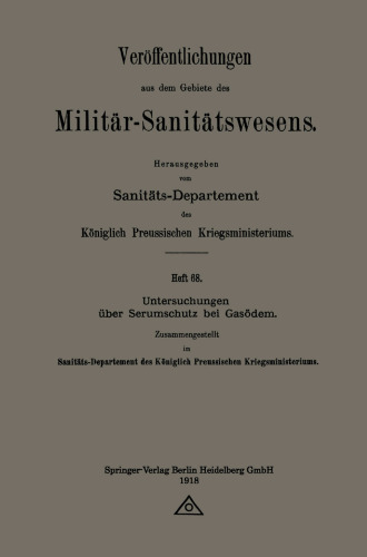 Untersuchungen über Serumschutz bei Gasödem