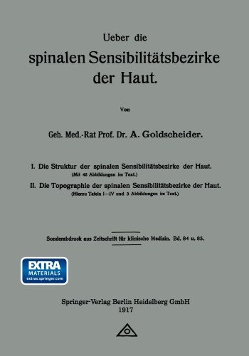 Ueber die spinalen Sensibilitätsbezirke der Haut