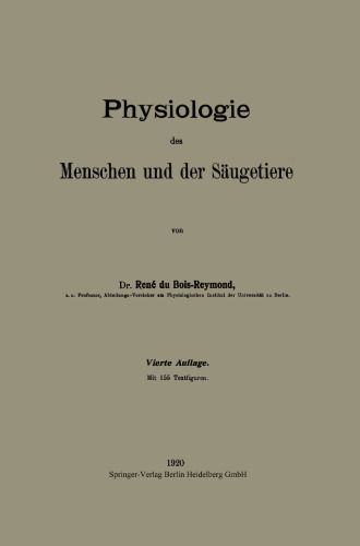 Physiologie des Menschen und der Säugetiere