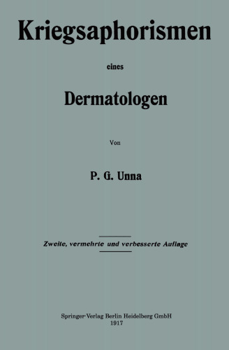 Kriegsaphorismen eines Dermatologen