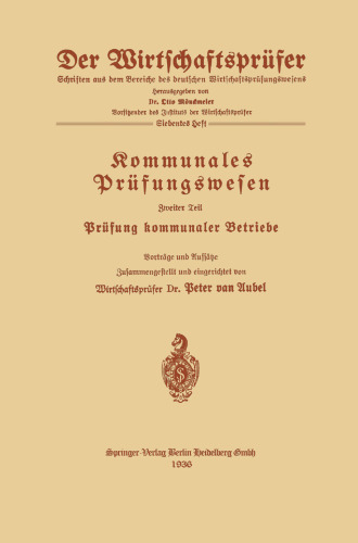 Kommunales Prüfungswesen: Prüfung kommunaler Betriebe