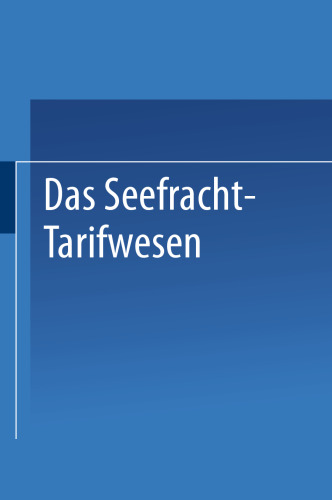 Das Seefracht-Tarifwesen