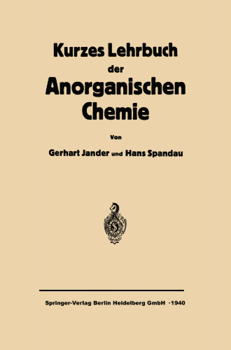 Kurzes Lehrbuch der Anorganischen Chemie