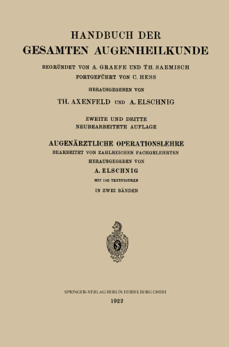 Augenärztliche Operationslehre