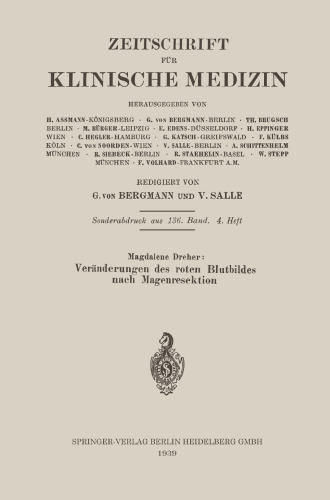 Veränderungen des roten Blutbildes nach Magenresektion