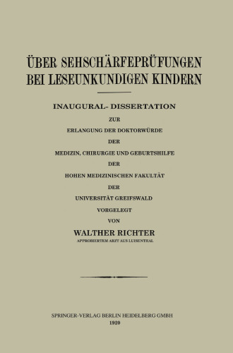 Über Sehschärfeprüfungen bei Leseunkundigen Kindern
