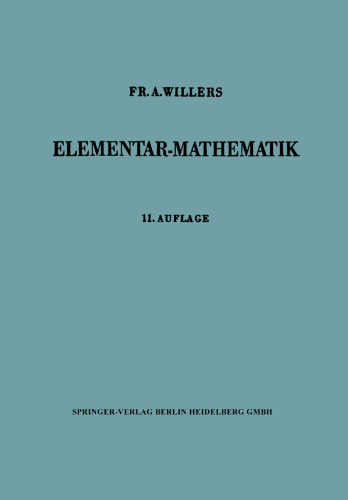 Elementar-Mathematik: Ein Vorkurs zur Höheren Mathematik