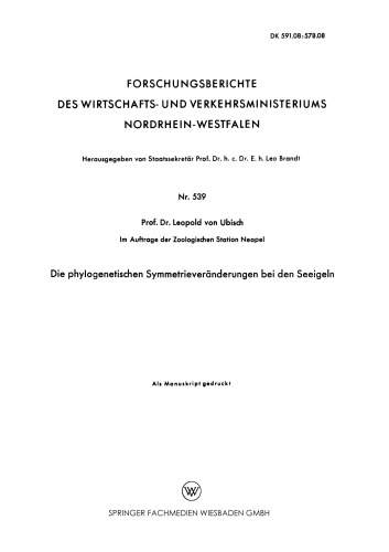 Die phylogenetischen Symmetrieveränderungen bei den Seeigeln