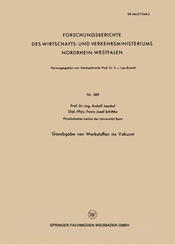 Gasabgabe von Werkstoffen ins Vakuum
