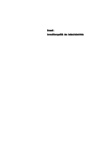 Investitionspolitik des Industriebetriebs