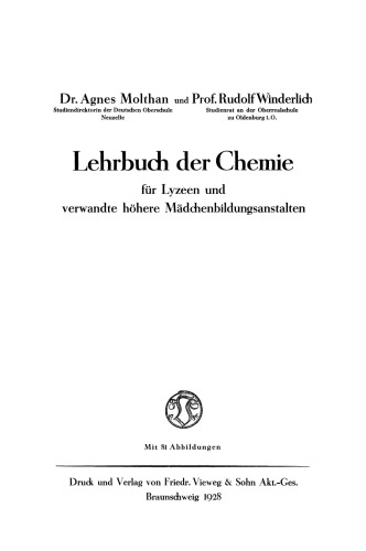 Lehrbuch der Chemie: für Lyzeen und verwandte höhere Mädchenbildungsanstalten