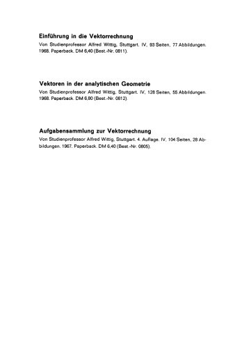 Vektoren in der analytischen Geometrie