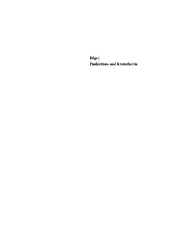 Produktions- und Kostentheorie