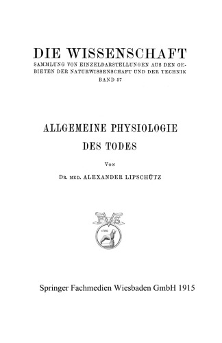 Allgemeine Physiologie des Todes