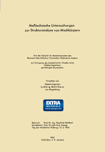 Meßtechnische Untersuchungen zur Strukturanalyse von Mischkörpern