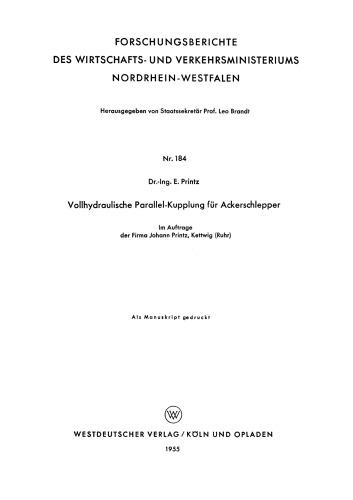Vollhydraulische Parallel-Kupplung für Ackerschlepper