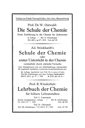 Chemie in Natur und Kultur: Volkstümliche Vorträge