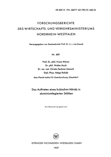 Das Auftreten eines kubischen Nitrids in aluminiumlegierten Stählen