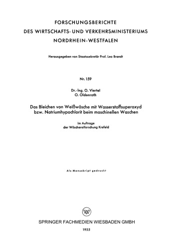 Das Bleichen von Weißwäsche mit Wasserstoffsuperoxyd bzw. Natriumhypochlorit beim maschinellen Waschen