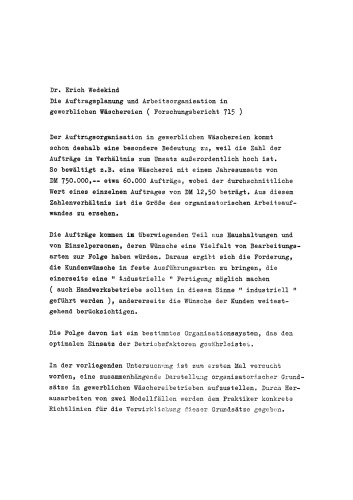 Die Auftragsplanung und Arbeitsorganisation in gewerblichen Wäschereien