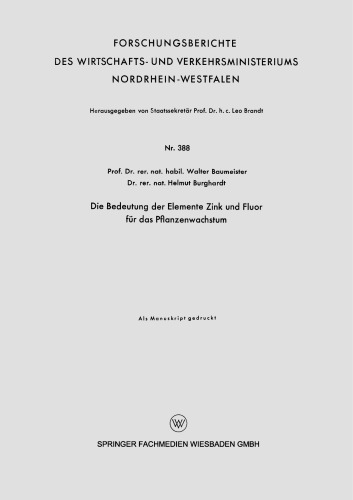 Die Bedeutung der Elemente Zink und Fluor für das Pflanzenwachstum