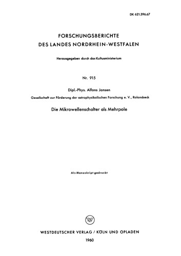 Die Mikrowellenschalter als Mehrpole