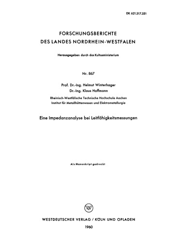 Eine Impedanzanalyse bei Leitfähigkeitsmessungen