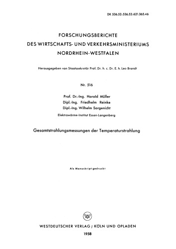 Gesamtstrahlungsmessungen der Temperaturstrahlung