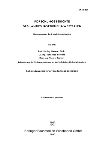 Lebensdauerprüfung von Zahnradgetrieben
