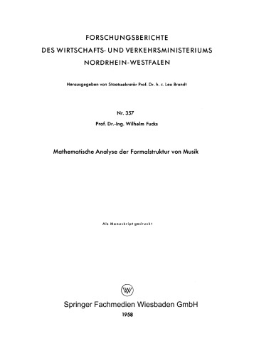 Mathematische Analyse der Formalstruktur von Musik