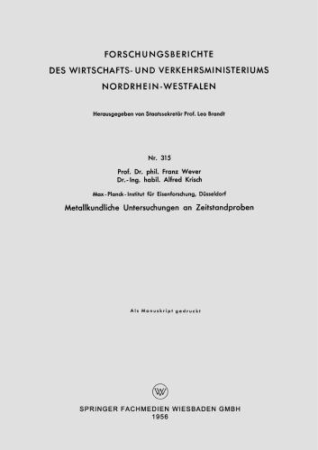 Metallkundliche Untersuchungen an Zeitstandproben