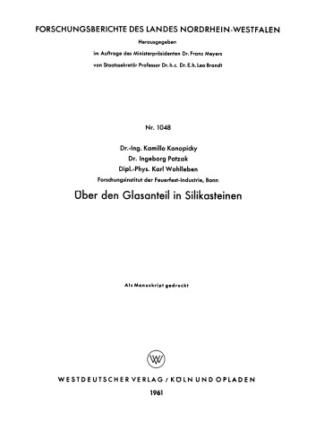 Über den Glasanteil in Silikasteinen