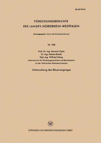 Untersuchung des Räumvorganges