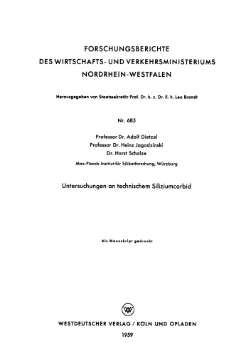 Untersuchungen an technischem Siliziumcarbid