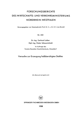 Versuche zur Erzeugung halbberuhigten Stahles