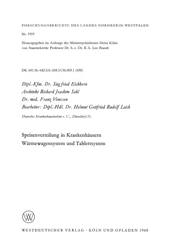 Speisenverteilung in Krankenhäusern Wärmewagensystem und Tablettsystem