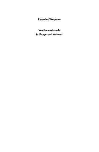 Wettbewerbsrecht in Frage und Antwort
