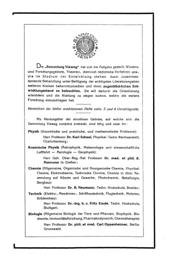 Zur Allgemeinen Physiologie des Hungers