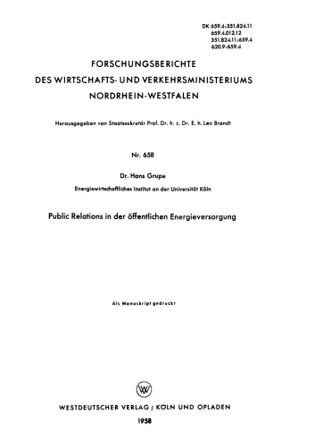 Public Relations in der öffentlichen Energieversorgung