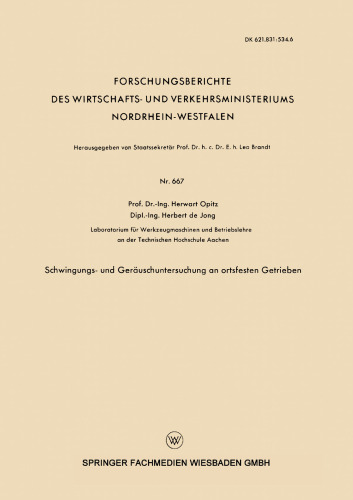 Schwingungs- und Geräuschuntersuchung an ortsfesten Getrieben