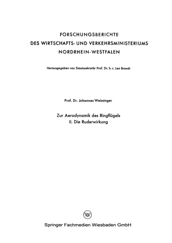 Zur Aerodynamik des Ringflügels
